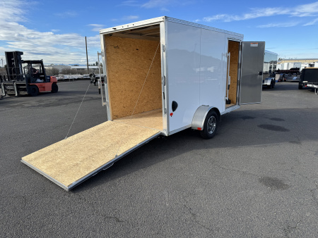 Used USED 2022 ALCOM 6x12 Aluminum Enclosed Trailer w/ Extras 3K GVWR