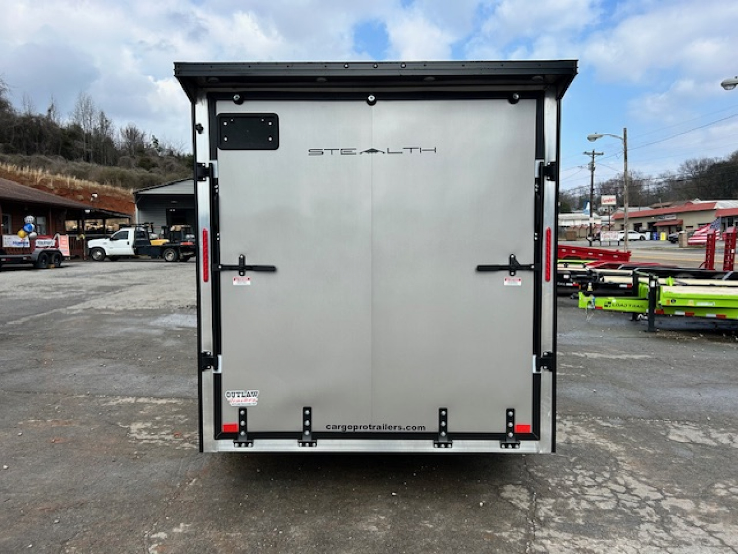 New Stealth Aluminum Enclosed 7x14 XLT Pro Series 7K- Pewter Metallic W/ Black Trim & Wing