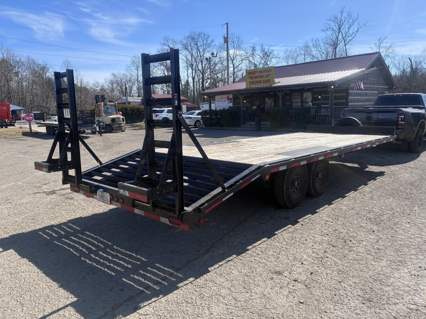 Used 2023 Top Hat 14K 8X24 DECK OVER STAND UP RAMPS Equipment Trailer