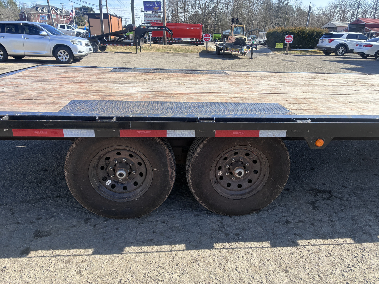 Used 2023 Top Hat 14K 8X24 DECK OVER STAND UP RAMPS Equipment Trailer
