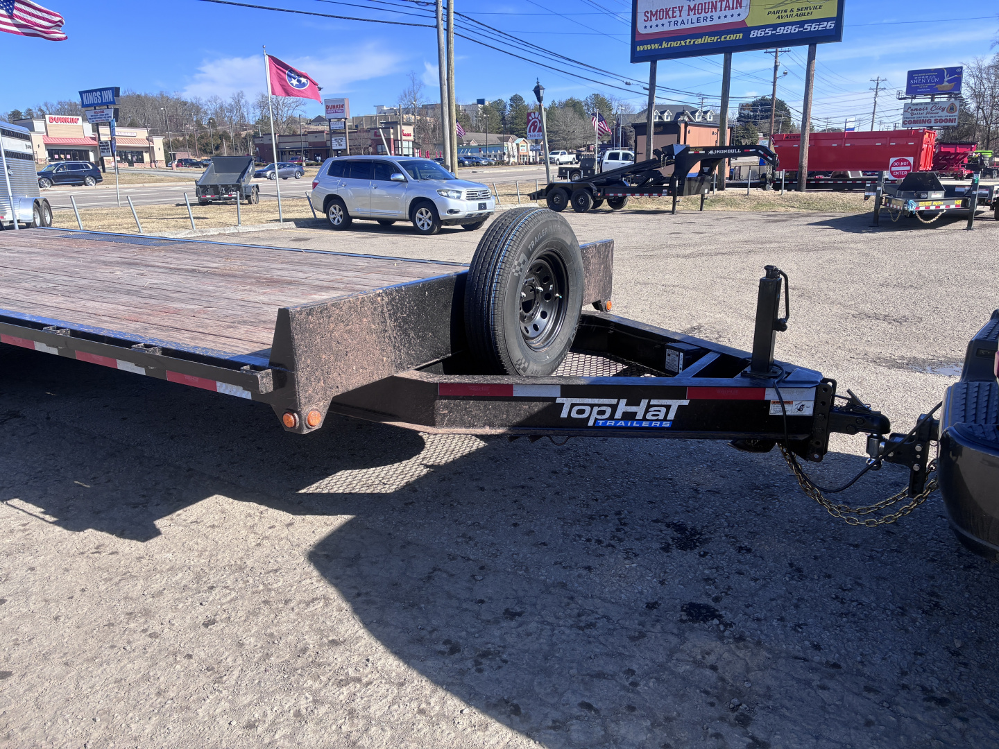 Used 2023 Top Hat 14K 8X24 DECK OVER STAND UP RAMPS Equipment Trailer