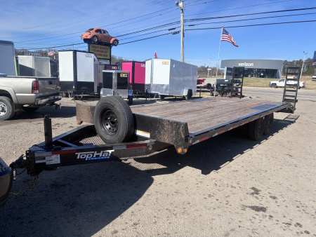 Used 2023 Top Hat 14K 8X24 DECK OVER STAND UP RAMPS Equipment Trailer