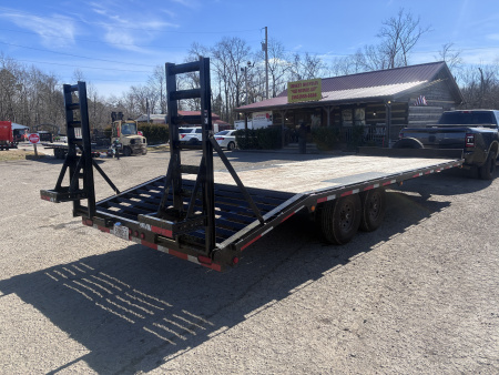 Used 2023 Top Hat 14K 8X24 DECK OVER STAND UP RAMPS Equipment Trailer