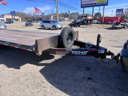 Used 2023 Top Hat 14K 8X24 DECK OVER STAND UP RAMPS Equipment Trailer