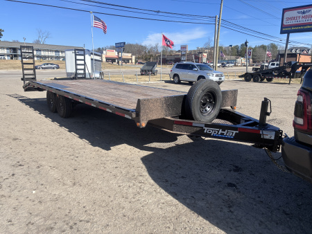Used 2023 Top Hat 14K 8X24 DECK OVER STAND UP RAMPS Equipment Trailer