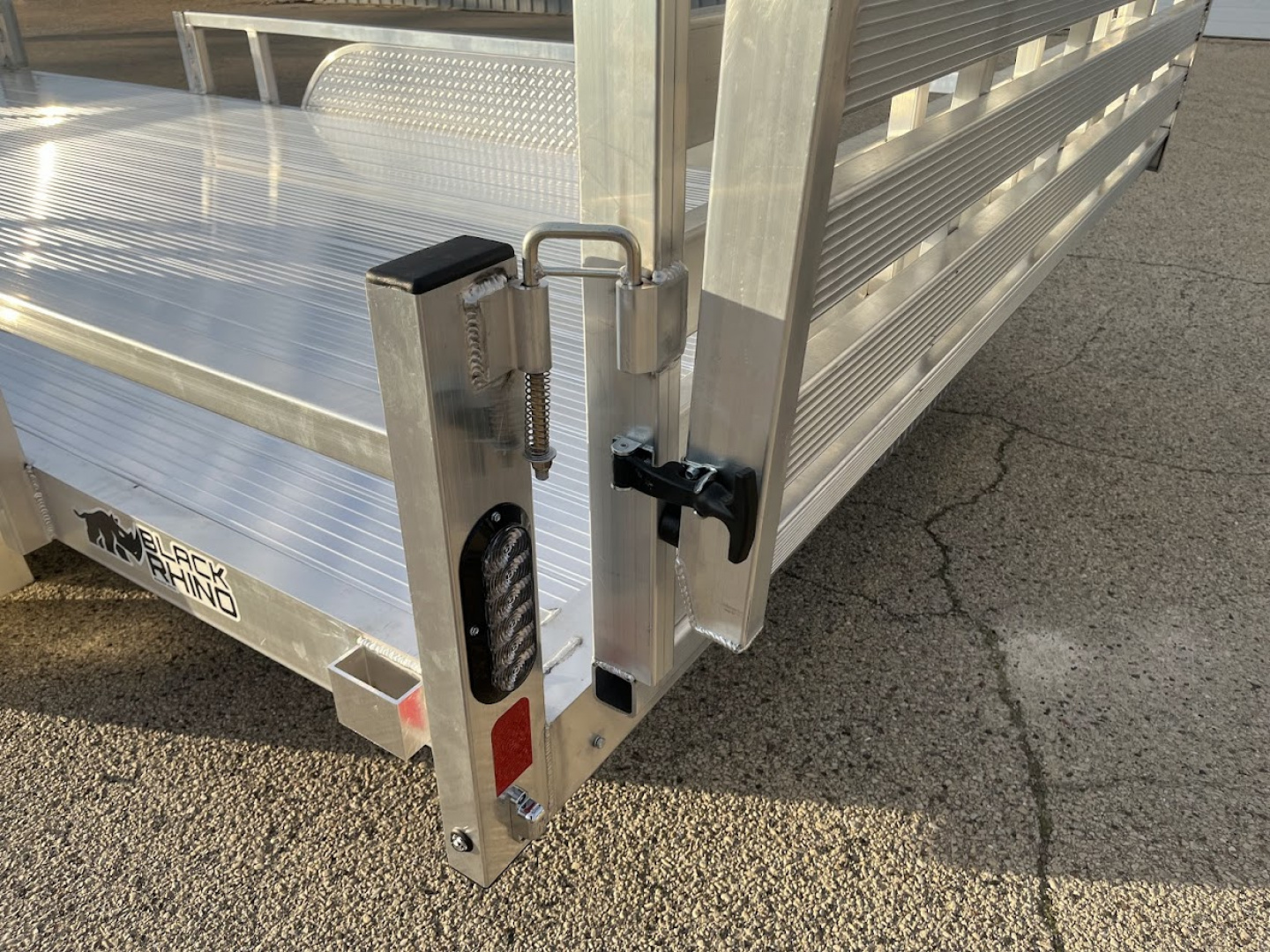 New 2026 Black Rhino *INCOMING* Aluminum 81"x16' LST716A w/ Side Load Ramps & Bifold Gate (ATV / UTV / Side by Side) Utility Trailer