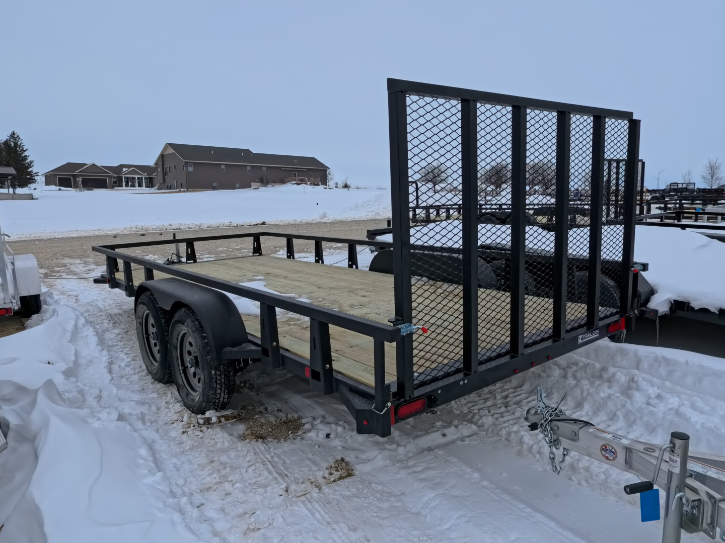 New 2026 HTC 7 x 16 Tandem Axle Utility Trailer with 4 Hole Load Securement Options ,7000 lb. GVWR