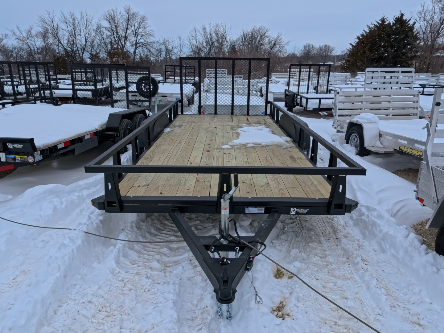 New 2026 HTC 7 x 16 Tandem Axle Utility Trailer with 4 Hole Load Securement Options ,7000 lb. GVWR