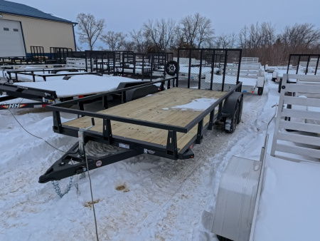 New 2026 HTC 7 x 16 Tandem Axle Utility Trailer with 4 Hole Load Securement Options ,7000 lb. GVWR