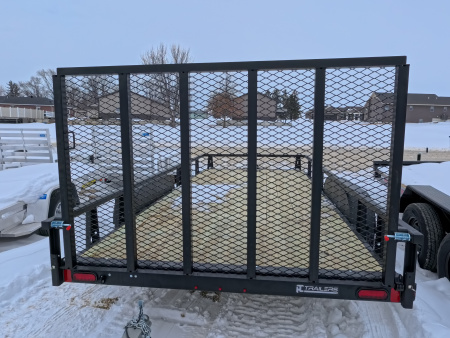 New 2026 HTC 7 x 16 Tandem Axle Utility Trailer with 4 Hole Load Securement Options ,7000 lb. GVWR