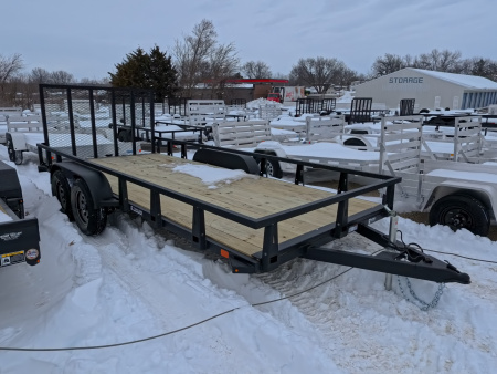 New 2026 HTC 7 x 16 Tandem Axle Utility Trailer with 4 Hole Load Securement Options ,7000 lb. GVWR
