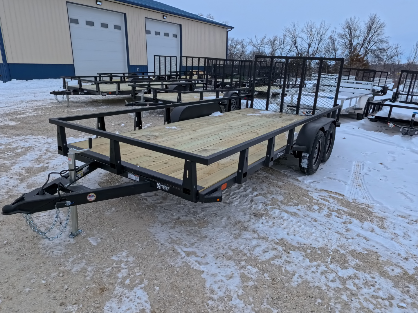 New 2026 HTC 7 x 16 Tandem Axle Utility Trailer with 4 Hole Load Securement Options ,7000 lb. GVWR