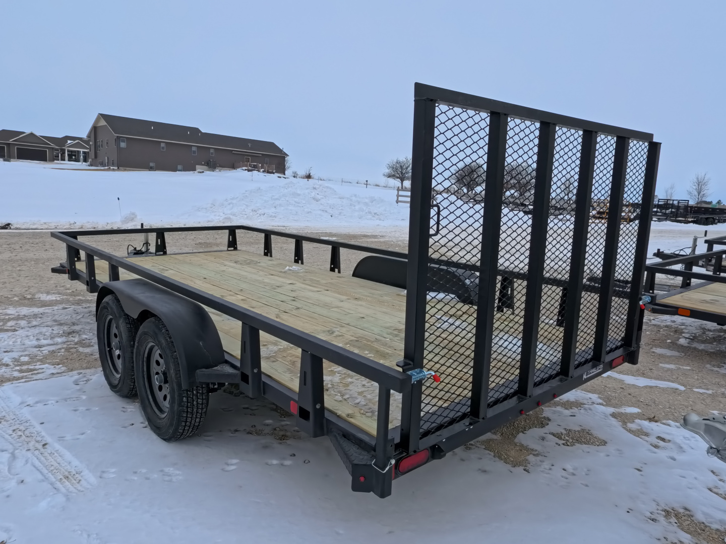 New 2026 HTC 7 x 16 Tandem Axle Utility Trailer with 4 Hole Load Securement Options ,7000 lb. GVWR