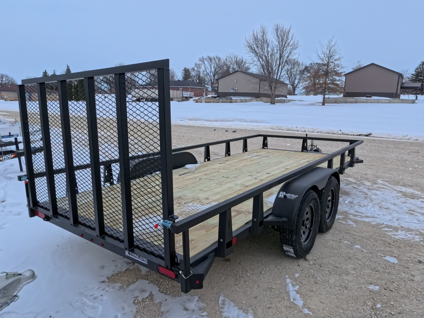 New 2026 HTC 7 x 16 Tandem Axle Utility Trailer with 4 Hole Load Securement Options ,7000 lb. GVWR