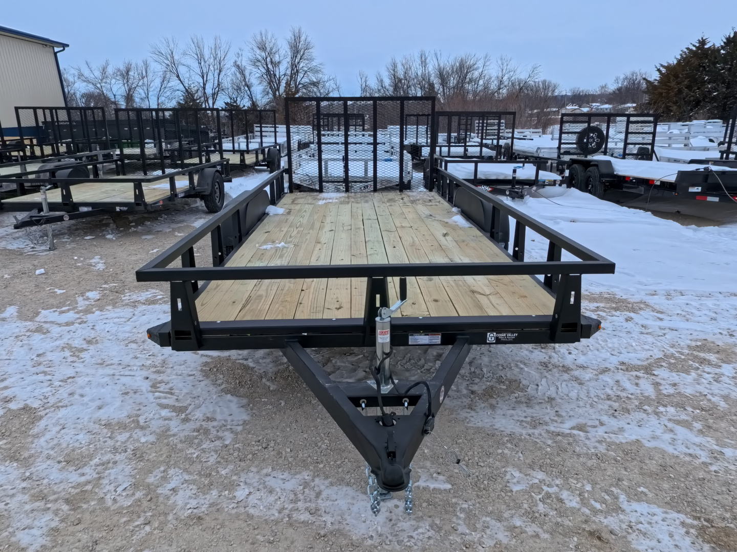 New 2026 HTC 7 x 16 Tandem Axle Utility Trailer with 4 Hole Load Securement Options ,7000 lb. GVWR