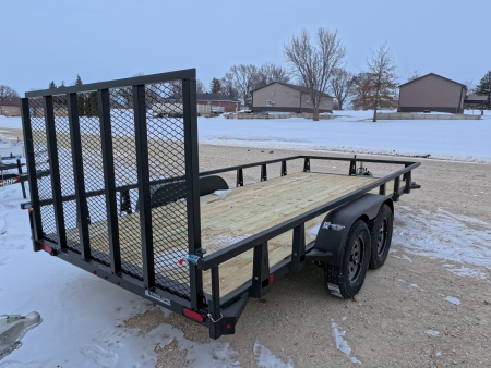 New 2026 HTC 7 x 16 Tandem Axle Utility Trailer with 4 Hole Load Securement Options ,7000 lb. GVWR