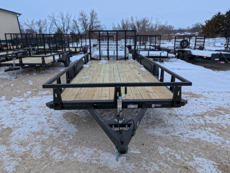 New 2026 HTC 7 x 16 Tandem Axle Utility Trailer with 4 Hole Load Securement Options ,7000 lb. GVWR