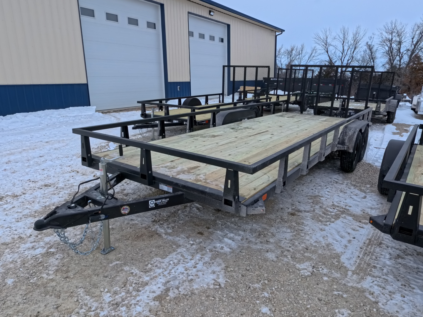 New 2026 HTC 7 x 20 Tandem Axle Steel Utility with 7,000 lb. GVWR and 4 Hole Anchor System Side Rail