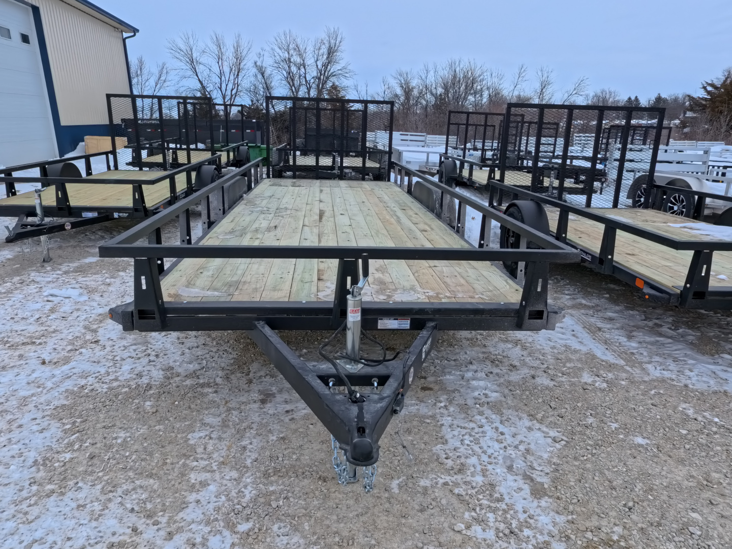 New 2026 HTC 7 x 20 Tandem Axle Steel Utility with 7,000 lb. GVWR and 4 Hole Anchor System Side Rail