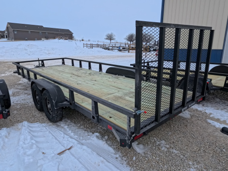 New 2026 HTC 7 x 20 Tandem Axle Steel Utility with 7,000 lb. GVWR and 4 Hole Anchor System Side Rail