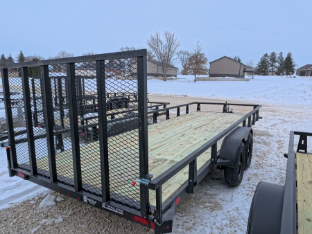 New 2026 HTC 7 x 20 Tandem Axle Steel Utility with 7,000 lb. GVWR and 4 Hole Anchor System Side Rail