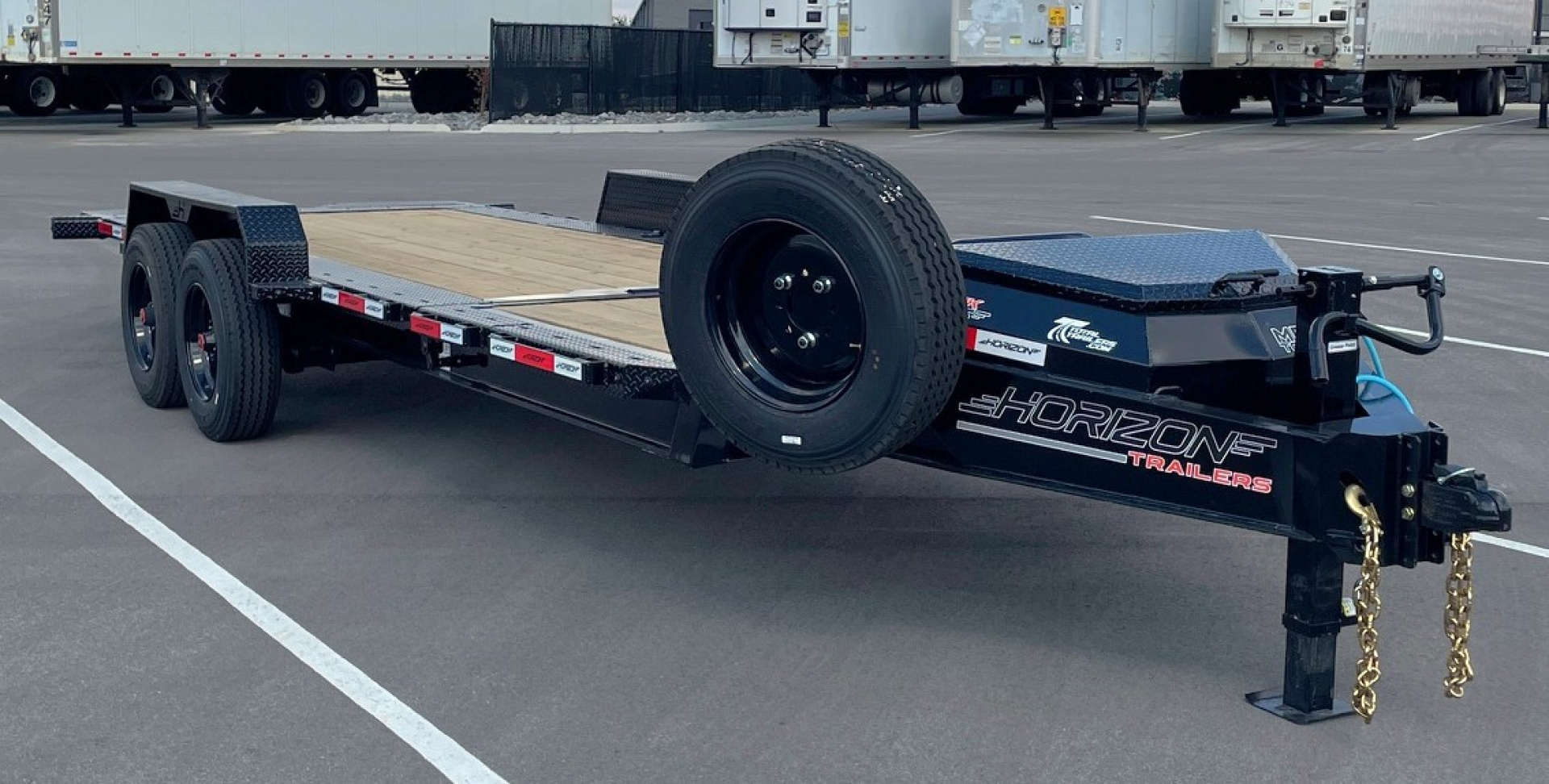 New Horizon HET 22'x 82" Gravity Tilt Equipment Trailer 21,000 GVWR, Spare