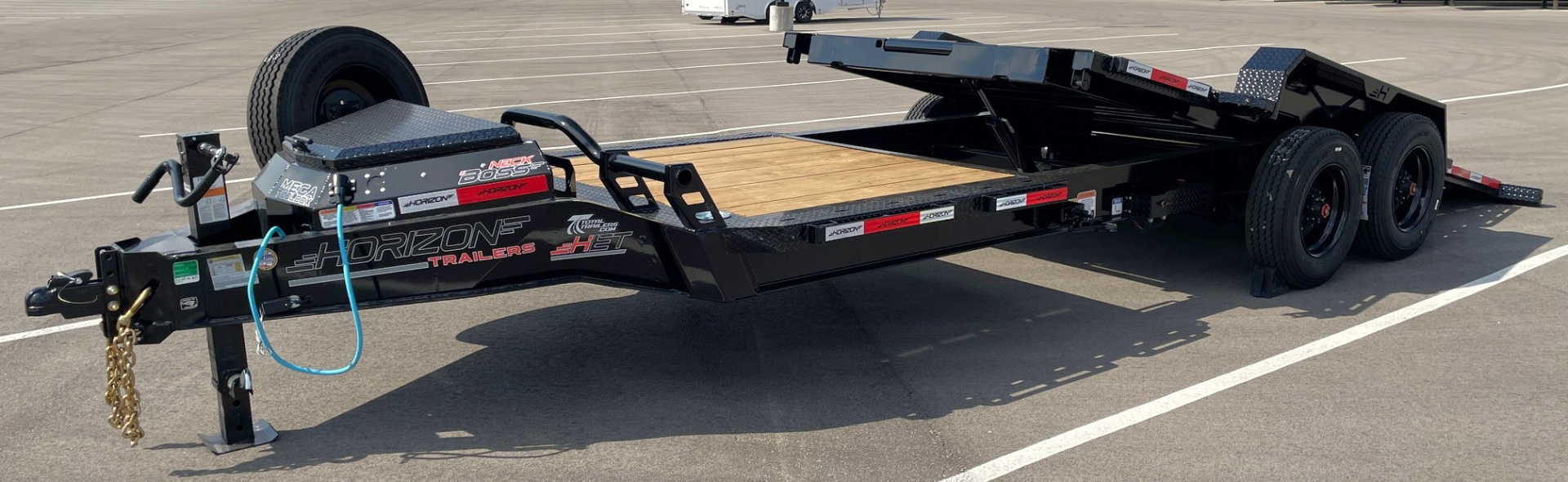New Horizon HET 22'x 82" Gravity Tilt Equipment Trailer 21,000 GVWR, Spare