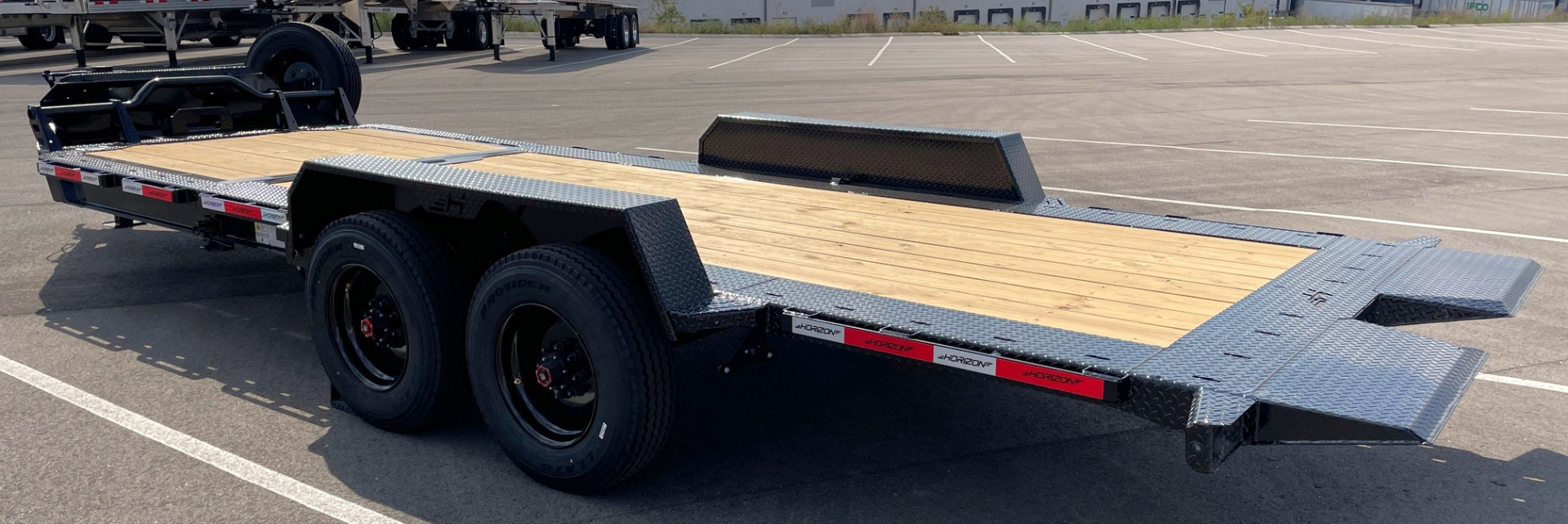 New Horizon HET 22'x 82" Gravity Tilt Equipment Trailer 21,000 GVWR, Spare