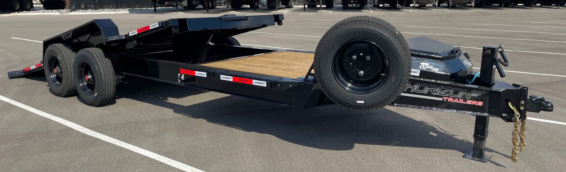 New Horizon HET 22'x 82" Gravity Tilt Equipment Trailer 21,000 GVWR, Spare