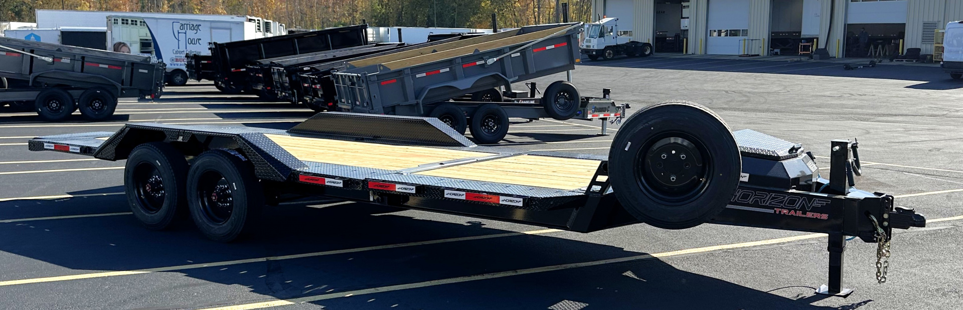 New Horizon 102"W x 22'L Tilt Deck Equipment Trailer 21,000LB, 10K Axles, 17.5" Tires, Spare