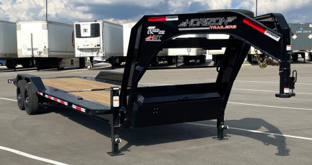 New Horizon HET 26'x102" Gooseneck Gravity Tilt Equipment Trailer 22,400 GVWR Drive Over Fenders