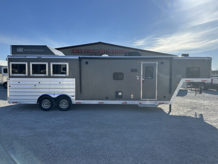 Used 2023 Merhow 3 Horse Living Quarters Stampede Horse Trailer