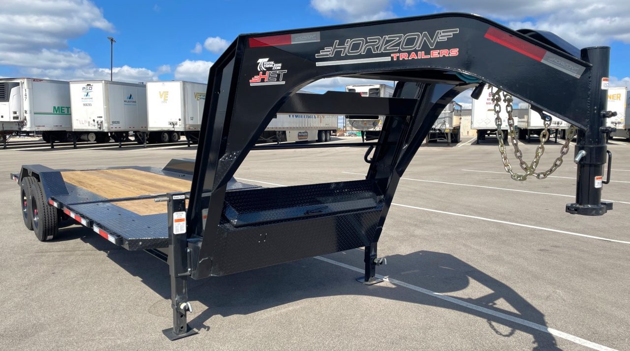 New Horizon HET 24'x102" Gooseneck Gravity Tilt Equipment Trailer 21,000 GVWR Drive Over Fenders
