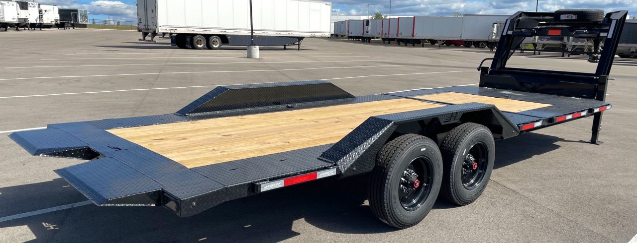 New Horizon HET 24'x102" Gooseneck Gravity Tilt Equipment Trailer 21,000 GVWR Drive Over Fenders