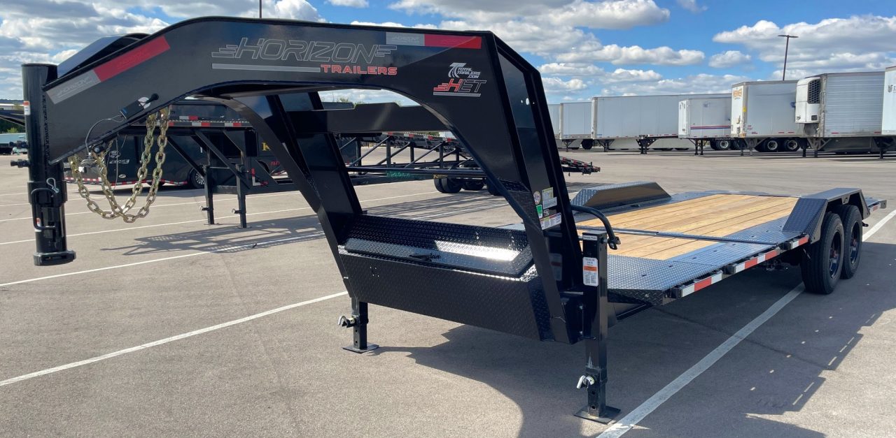 New Horizon HET 24'x102" Gooseneck Gravity Tilt Equipment Trailer 21,000 GVWR Drive Over Fenders