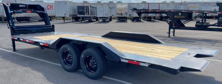 New Horizon HET 24'x102" Gooseneck Gravity Tilt Equipment Trailer 21,000 GVWR Drive Over Fenders