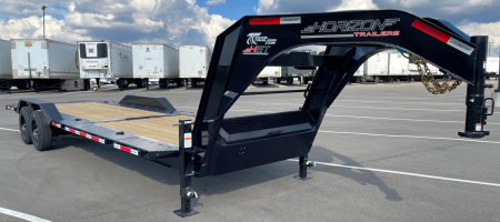 New Horizon HET 24'x102" Gooseneck Gravity Tilt Equipment Trailer 22,400 GVWR Drive Over Fenders
