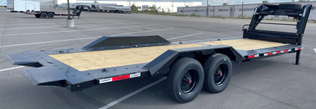 New Horizon HET 24'x102" Gooseneck Gravity Tilt Equipment Trailer 22,400 GVWR Drive Over Fenders