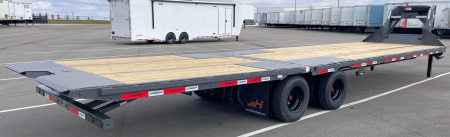 New Horizon 34' x 102" FYZ Gooseneck Flatbed Trailer w/ Hydraulic Dove, 25,9K GVWR, Spare