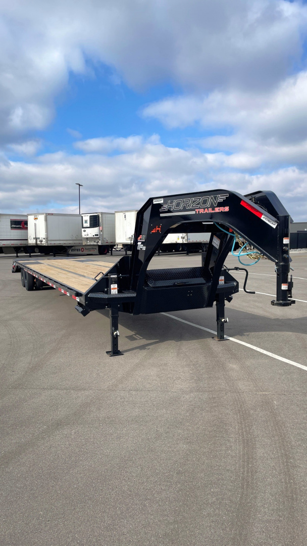 New Horizon 40' FHZ 25.9K 102" Gooseneck Hotshot Flatbed Trailer: Mountain Ramps, Spare