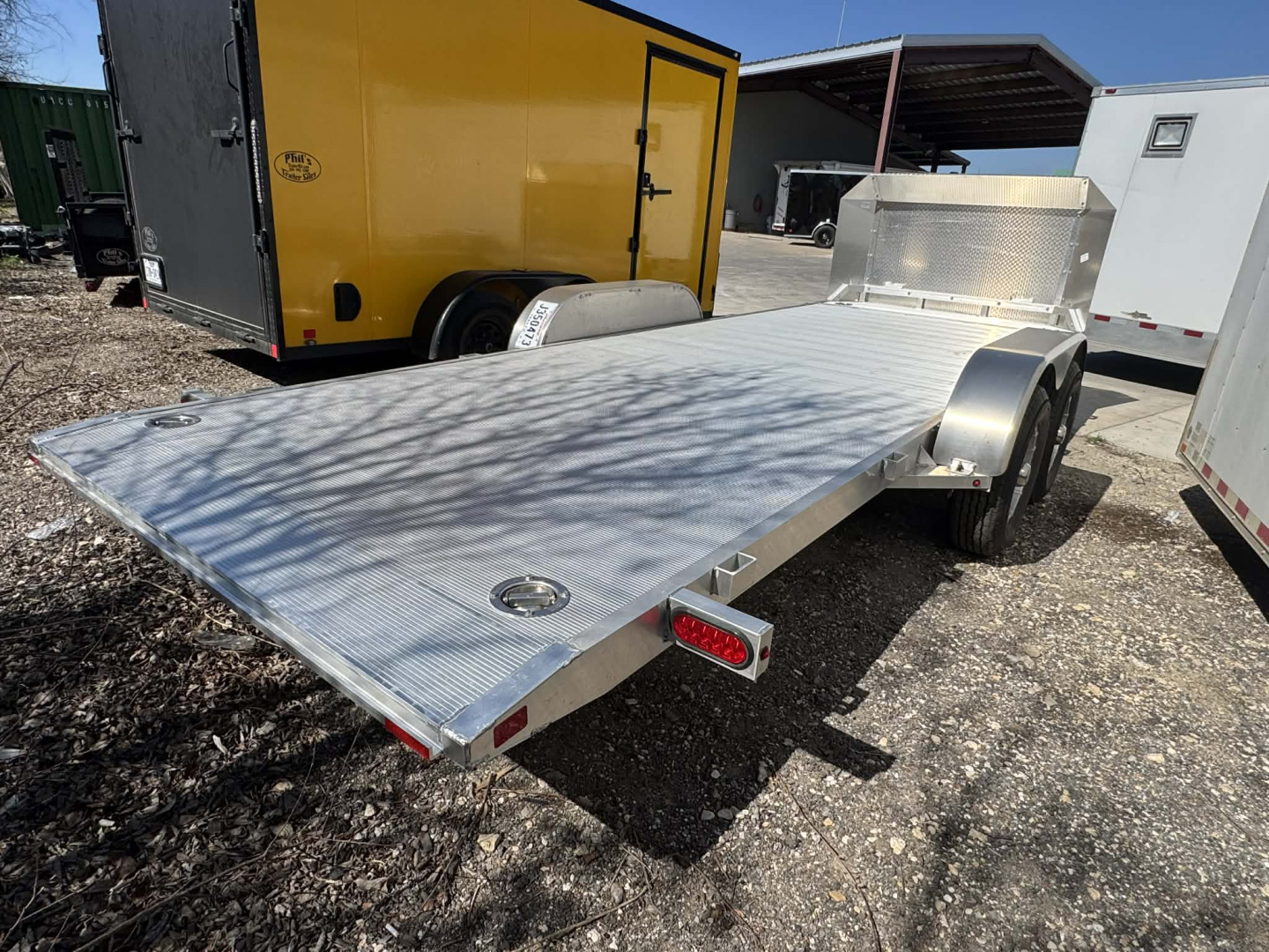 Used 2026 Aluma 18' OPEN CAR HAULER Utility Trailer TILT TRAILER WITH ROCKSHIELD & MATCHING SPARE
