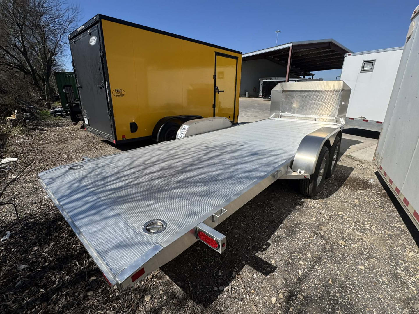 Used 2026 Aluma 18' OPEN CAR HAULER Utility Trailer TILT TRAILER WITH ROCKSHIELD & MATCHING SPARE