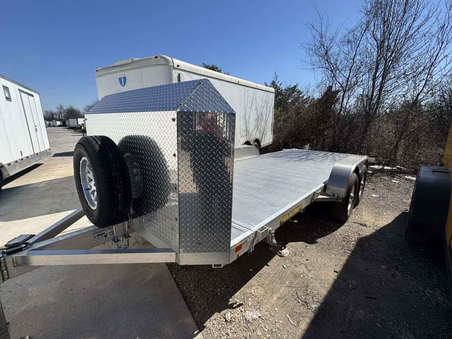 Used 2026 Aluma 18' OPEN CAR HAULER Utility Trailer TILT TRAILER WITH ROCKSHIELD & MATCHING SPARE