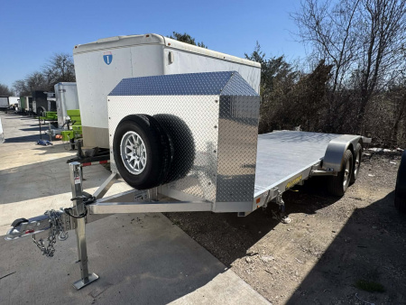 Used 2026 Aluma 18' OPEN CAR HAULER Utility Trailer TILT TRAILER WITH ROCKSHIELD & MATCHING SPARE