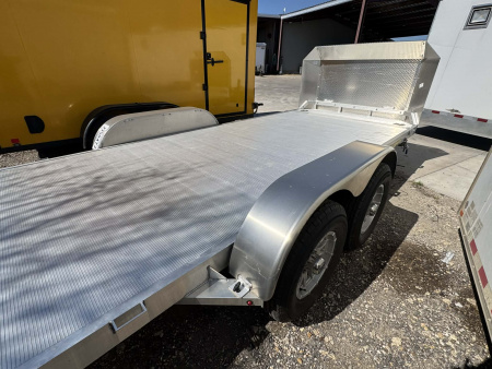 Used 2026 Aluma 18' OPEN CAR HAULER Utility Trailer TILT TRAILER WITH ROCKSHIELD & MATCHING SPARE