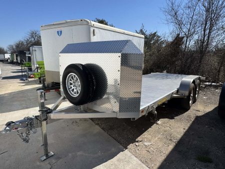 Used 2026 Aluma 18' OPEN CAR HAULER Utility Trailer TILT TRAILER WITH ROCKSHIELD & MATCHING SPARE