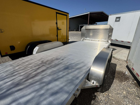Used 2026 Aluma 18' OPEN CAR HAULER Utility Trailer TILT TRAILER WITH ROCKSHIELD & MATCHING SPARE
