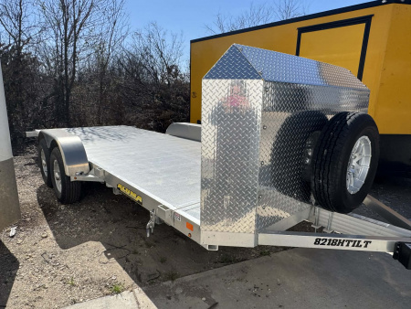 Used 2026 Aluma 18' OPEN CAR HAULER Utility Trailer TILT TRAILER WITH ROCKSHIELD & MATCHING SPARE