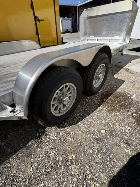 Used 2026 Aluma 18' OPEN CAR HAULER Utility Trailer TILT TRAILER WITH ROCKSHIELD & MATCHING SPARE