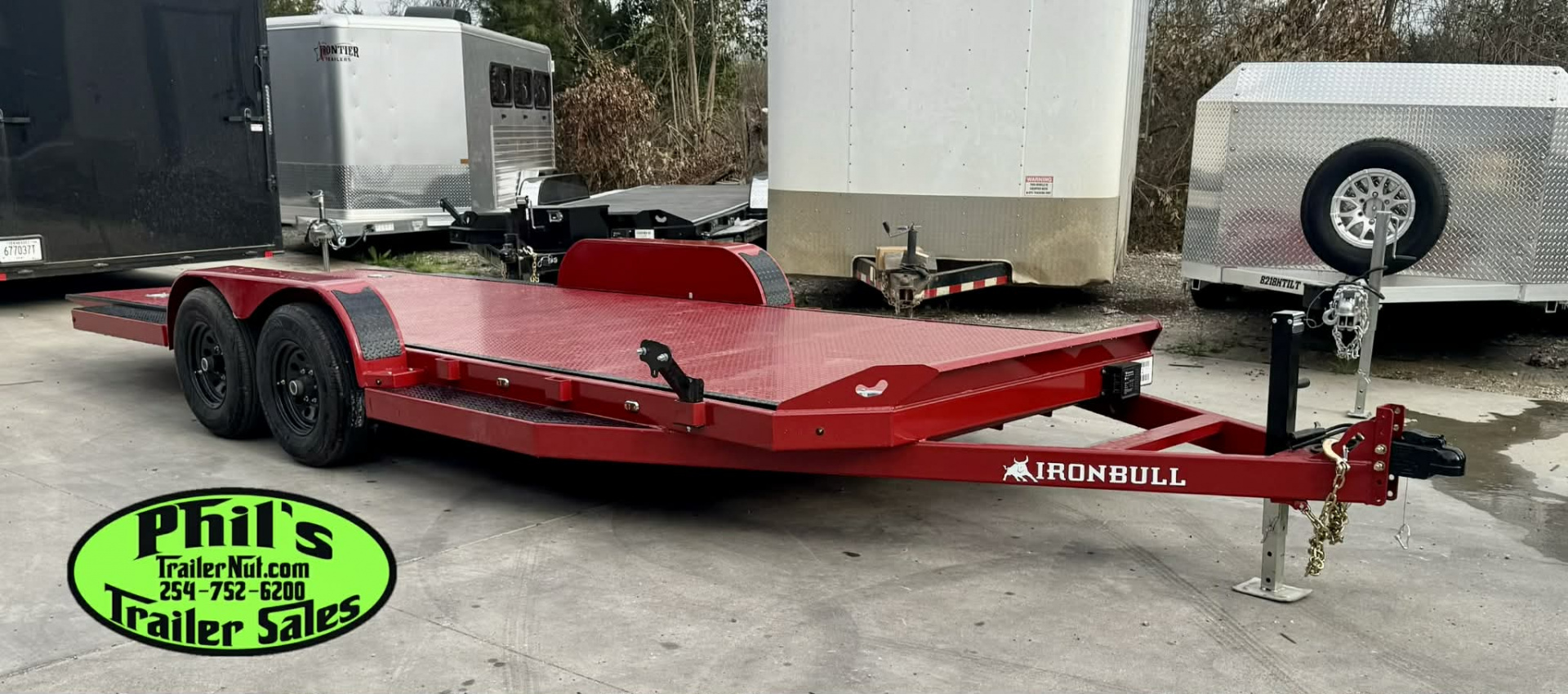 New Iron Bull 83X20 TILT TRAILER OPEN CAR HAULER STEEL DECK Equipment Trailer TILT TRAILER 5200 LB AXLES